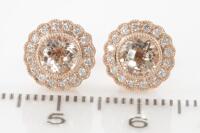 Morganite and Diamond Earrings - 2