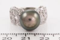 Tahitian Pearl and Diamond Ring - 2