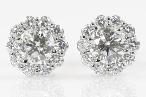 1.62ct Diamond Halo Earrings