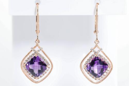 Amethyst and Diamond Earrings