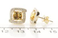 Citrine and Diamond Earrings - 3