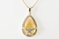 Citrine and Diamond Pendant