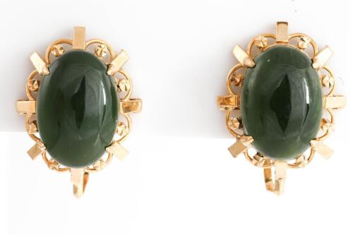 Nephrite Earrings, Ring and Brooch
