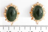 Nephrite Earrings, Ring and Brooch - 2