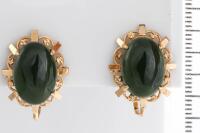 Nephrite Earrings, Ring and Brooch - 3