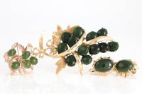 Nephrite Earrings, Ring and Brooch - 5