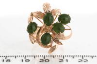 Nephrite Earrings, Ring and Brooch - 9