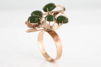 Nephrite Earrings, Ring and Brooch - 12