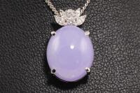 Lavender Jade and Diamond Pendant - 7