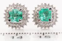 Emerald and Diamond Earrings - 2