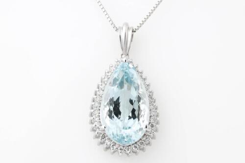 8.62ct Aquamarine and Diamond Pendant