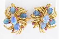Opal and Ruby Earrings
