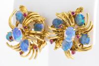 Opal and Ruby Earrings - 4