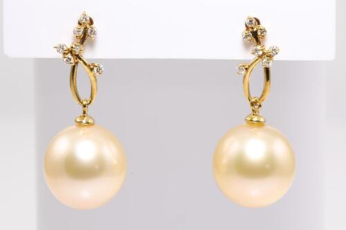 Pearl and Diamond Earrings