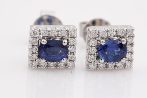 Sapphire and Diamond Earrings