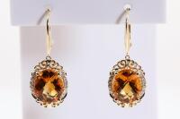 Citrine and Diamond Earrings