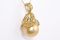 Golden South Sea Pearl and Diamond Pendant - 4