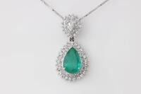 1.86ct Emerald and Diamond Pendant