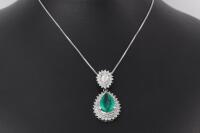1.86ct Emerald and Diamond Pendant - 6