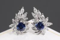 Sapphire and Diamond Earrings - 4