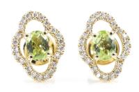 Peridot and Diamond Earrings