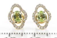 Peridot and Diamond Earrings - 2
