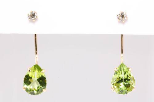 Peridot and Diamond Earrings