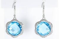 Topaz and Diamond Earrings