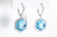 Topaz and Diamond Earrings - 5