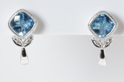 Topaz and Diamond Earrings