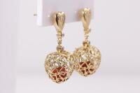 Coral and Diamond Earrings - 3