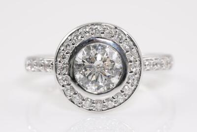 1.00ct Diamond Halo Ring GSL G P2