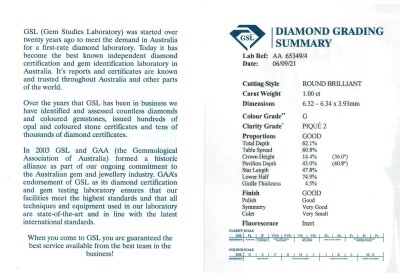 1.00ct Diamond Halo Ring GSL G P2 - 4