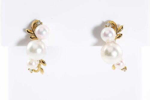 Pearl and Diamond Earrings