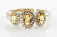 Citrine and Diamond Ring