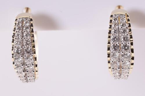 1.00ct Diamond Hoop Earrings