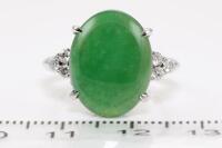 7.80ct Jade and Diamond Ring - 2