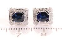 Sapphire and Diamond Earrings - 2