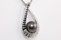 Tahitian Pearl and Diamond Pendant - 4