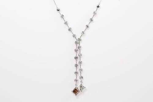 Fancy Brown & White Diamond Necklace