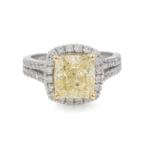 3.03ct Fancy Yellow Diamond Ring GIA SI2