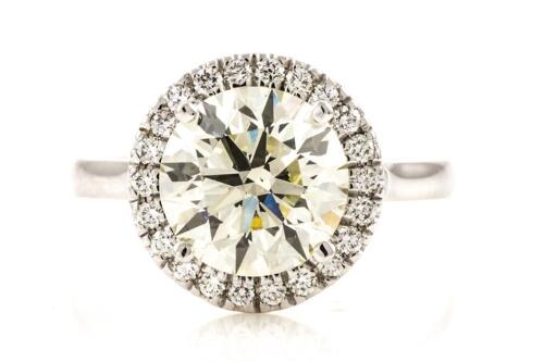 3.01ct Diamond Halo Ring GIA