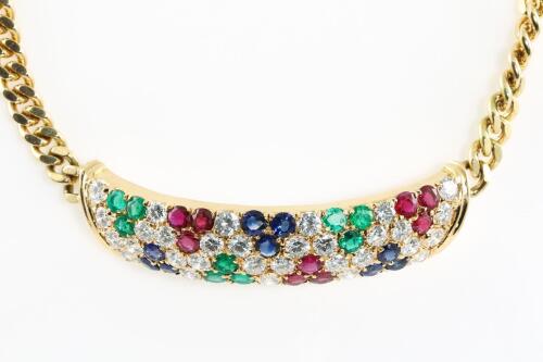 Mixed Gemstone & Diamond Necklace
