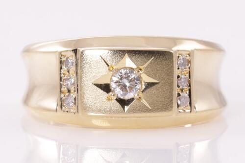 Mens Diamond Ring 18ct yellow gold 14.0g