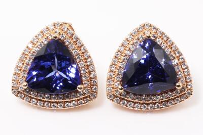 7.38ct Tanzanite and Diamond Earrings