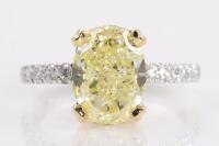 3.26ct Fancy Yellow Diamond Ring GIA