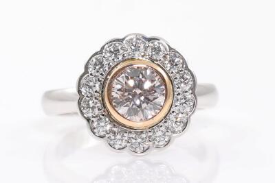 0.81ct Brownish Pink Diamond Ring GSL