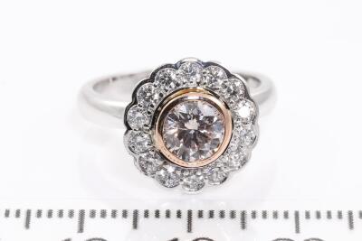 0.81ct Brownish Pink Diamond Ring GSL - 2