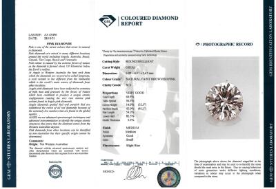 0.81ct Brownish Pink Diamond Ring GSL - 4
