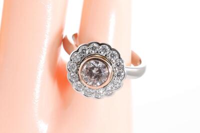 0.81ct Brownish Pink Diamond Ring GSL - 7